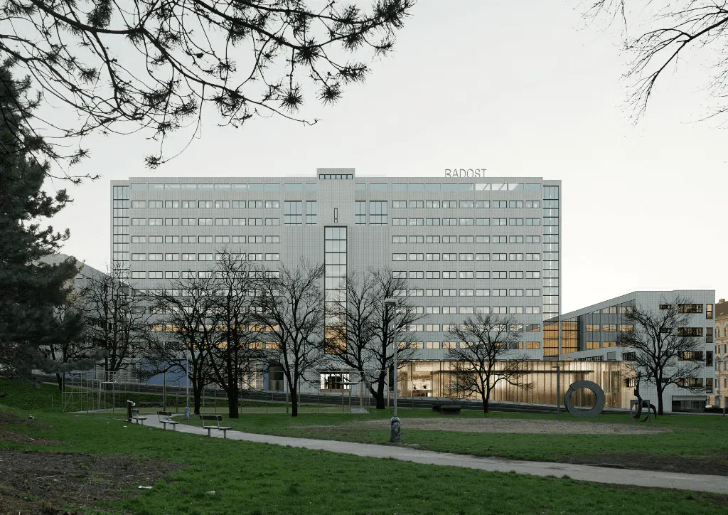 Dům RADOST (Dům odborových svazů) – brownfieldy a nové byty Praha 3 – Žižkov – foto 1