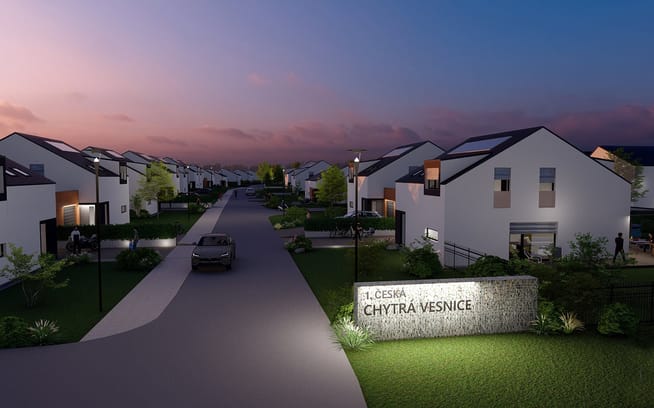 Starovice - 1. česká chytrá vesnice – rodinné domy Starovice, okres Břeclav