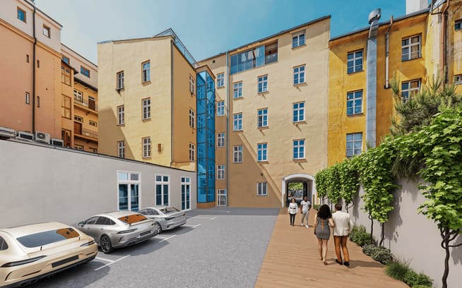 Karlínské náměstí 5 – nové byty Praha 8 – Karlín